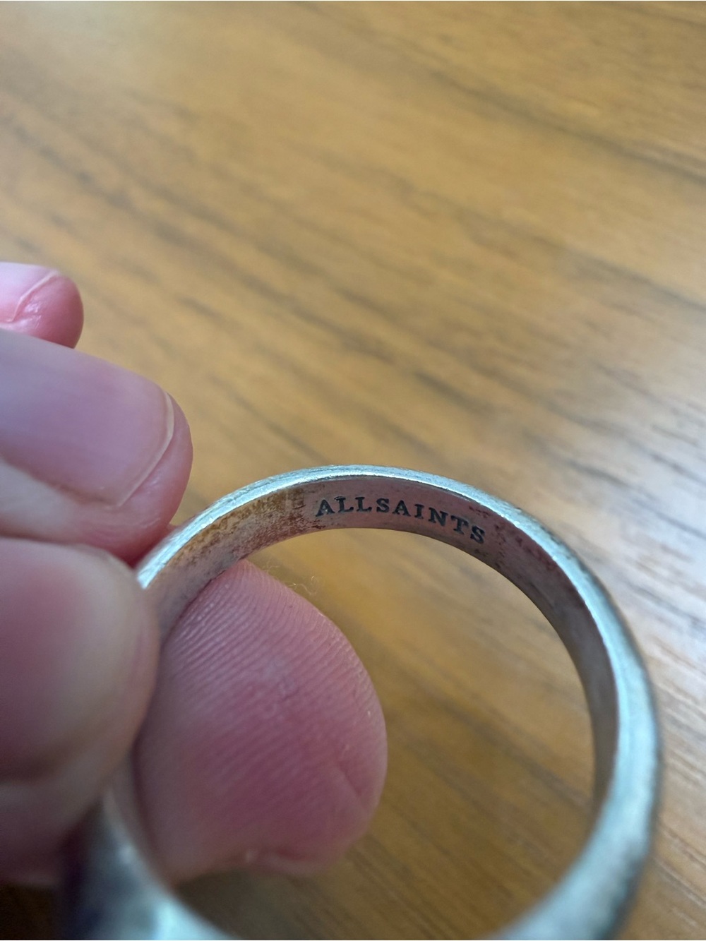 All Saints Silver Ring with black square - Picture 2 of 4